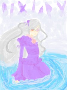 Rating: Safe Score: 0 Tags: 1girl barasuishou dress flower frills image long_hair long_sleeves purple_dress rose silver_hair solo suigintou very_long_hair water wings User: admin