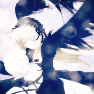 Rating: Safe Score: 0 Tags: 1girl blue_cape blue_dress blurry blurry_background blurry_foreground closed_eyes closed_mouth depth_of_field dress feathered_wings feathers fur_trim image long_sleeves motion_blur solo suigintou wings User: admin