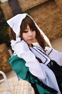 Rating: Safe Score: 0 Tags: 1girl 3d blurry blurry_background brown_eyes brown_hair depth_of_field dress head_scarf hood lips looking_at_viewer outdoors photo solo suiseiseki upper_body User: admin