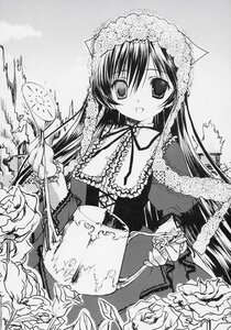 Rating: Safe Score: 0 Tags: 1girl :d doujinshi doujinshi_#121 dress flower frills greyscale image lolita_fashion long_hair long_sleeves looking_at_viewer monochrome multiple open_mouth rose smile solo suiseiseki very_long_hair User: admin
