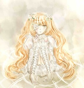 Rating: Safe Score: 0 Tags: 1girl auto_tagged blonde_hair boots cross-laced_footwear dress eyepatch flower frills hair_flower hair_ornament image joints kirakishou knee_boots long_hair rose sitting solo thigh_boots very_long_hair wavy_hair white_dress white_flower User: admin