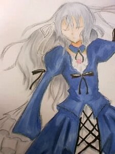 Rating: Safe Score: 0 Tags: 1girl blue_dress breasts cleavage dress image long_hair long_sleeves mosaic_censoring solo suigintou very_long_hair User: admin