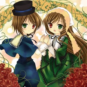 Rating: Safe Score: 0 Tags: 2girls :d bad_id bad_pixiv_id brown_hair dress flower frills green_dress green_eyes hanabana_tsubomi hat heterochromia highres holding_hands image long_hair long_sleeves looking_at_viewer multiple_girls open_mouth pair pink_rose red_eyes red_flower red_rose rose rozen_maiden short_hair siblings sisters smile souseiseki suiseiseki top_hat twins watering_can yellow_rose User: admin