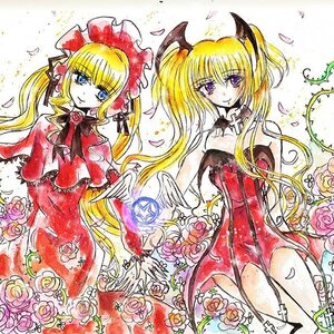 Rating: Safe Score: 0 Tags: 2girls blonde_hair blue_eyes colored_pencil_(medium) dress flower image long_hair marker_(medium) millipen_(medium) multiple_girls petals pink_flower pink_rose red_dress red_flower red_rose rose rose_petals sample shikishi shinku smile solo traditional_media twintails watercolor_(medium) User: admin