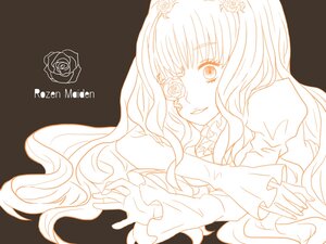 Rating: Safe Score: 0 Tags: 1girl dress flower frills hair_flower image kirakishou long_hair long_sleeves looking_at_viewer monochrome rose simple_background solo very_long_hair wavy_hair User: admin