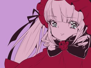 Rating: Safe Score: 0 Tags: 1girl bangs blue_eyes blunt_bangs closed_mouth dress eyebrows_visible_through_hair flower image long_hair looking_at_viewer red_capelet red_dress red_flower red_headwear red_rose rose shinku simple_background solo upper_body User: admin