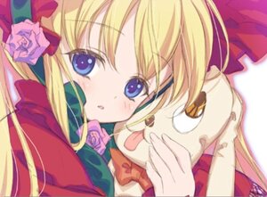 Rating: Safe Score: 0 Tags: 1girl blonde_hair blue_eyes blush bow bowtie flower image long_hair pink_flower pink_rose rose shinku solo User: admin