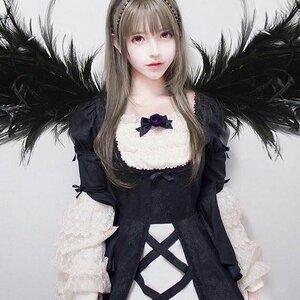 Rating: Safe Score: 0 Tags: 1girl bangs black_dress black_wings blonde_hair dress feathered_wings gothic_lolita lips lolita_fashion long_hair looking_at_viewer realistic rose solo suigintou wings User: admin