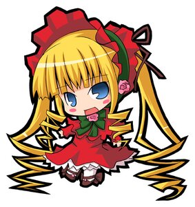 Rating: Safe Score: 0 Tags: 1girl :d blonde_hair blue_eyes blush_stickers bonnet bow bowtie chibi dress drill_hair flower frills full_body green_bow hat image imageboard_desourced long_hair long_sleeves looking_at_viewer lowres non-web_source open_mouth pac-man_eyes pink_rose red_dress rose rozen_maiden shinku simple_background solo standing suntail white_background User: admin