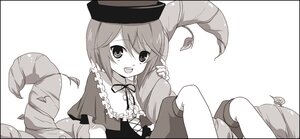 Rating: Safe Score: 0 Tags: 1girl bad_id bad_pixiv_id black_border drill_hair greyscale hat ica image letterboxed long_hair monochrome object_hug open_mouth plant rozen_maiden short_hair sitting smile solo souseiseki striped tail vines User: admin