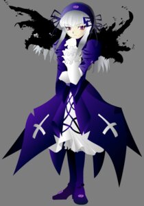 Rating: Safe Score: 0 Tags: 1girl boots dress frills full_body hairband image juliet_sleeves long_hair long_sleeves looking_at_viewer pink_eyes puffy_sleeves silver_hair solo standing suigintou transparent_background wings User: admin