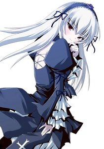 Rating: Safe Score: 0 Tags: 1girl blush colored_skin dress frills hairband image long_hair long_sleeves looking_at_viewer puffy_sleeves red_eyes ribbon rozen_maiden shinshin silver_hair simple_background solo suigintou white_background white_skin wings User: admin