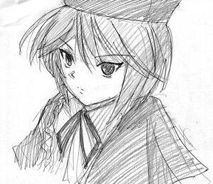 Rating: Safe Score: 0 Tags: 1girl greyscale image looking_at_viewer monochrome neck_ribbon ribbon school_uniform short_hair sketch solo souseiseki traditional_media white_background User: admin