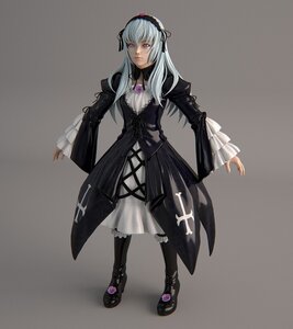 Rating: Safe Score: 0 Tags: 1girl 3d closed_mouth dress flower frills full_body gothic_lolita grey_background hairband image long_hair long_sleeves looking_at_viewer silver_hair solo standing suigintou User: admin