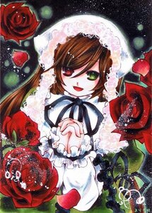 Rating: Safe Score: 0 Tags: 1girl brown_hair dress flower frills green_eyes head_scarf heterochromia image long_hair long_sleeves marker_(medium) moon open_mouth red_eyes red_flower red_rose rose smile solo souseiseki star_(sky) starry_sky suiseiseki traditional_media very_long_hair watercolor_(medium) User: admin