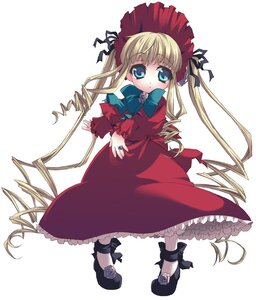 Rating: Safe Score: 0 Tags: 1girl auto_tagged black_footwear blonde_hair blue_eyes blush bonnet bow bowtie dress drill_hair flower frills full_body image long_hair long_sleeves looking_at_viewer red_dress rose shinku simple_background solo standing twin_drills twintails very_long_hair white_background User: admin