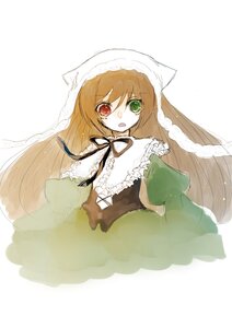 Rating: Safe Score: 0 Tags: 1girl brown_hair dress green_dress green_eyes heterochromia image long_hair long_sleeves looking_at_viewer open_mouth red_eyes simple_background solo suiseiseki tears very_long_hair white_background User: admin