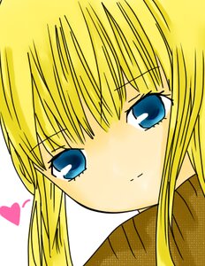 Rating: Safe Score: 0 Tags: 1girl bangs blonde_hair blue_eyes blush close-up face frown heart image long_hair looking_at_viewer portrait shinku sidelocks simple_background solo white_background User: admin