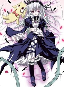 Rating: Safe Score: 0 Tags: 1girl dress flower frills hairband image lolita_hairband long_hair long_sleeves pink_eyes rose silver_hair solo suigintou wings User: admin