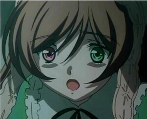 Rating: Safe Score: 0 Tags: 1girl dress fang frills green_eyes image looking_at_viewer open_mouth ribbon short_hair solo suiseiseki User: admin