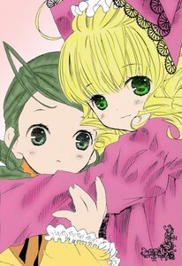 Rating: Safe Score: 0 Tags: 2girls blonde_hair blush frills green_eyes green_hair hat hina_ichigo hinaichigo image kanaria long_sleeves multiple_girls pair pajamas smile User: admin