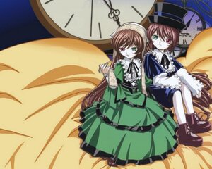 Rating: Safe Score: 0 Tags: 2girls brown_hair clock dress frills green_dress green_eyes hat heterochromia image long_hair long_sleeves looking_at_viewer multiple_girls pair red_eyes short_hair siblings sisters souseiseki suiseiseki top_hat twins very_long_hair User: admin