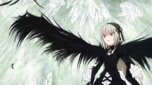 Rating: Safe Score: 0 Tags: 1girl bangs black_dress black_ribbon black_wings dress feathered_wings feathers flower frills hairband image long_hair long_sleeves red_eyes ribbon rose silver_hair solo suigintou very_long_hair wings User: admin