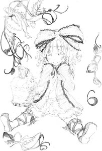 Rating: Safe Score: 0 Tags: 1girl bird closed_eyes flower greyscale hinaichigo image monochrome ribbon short_hair sketch smile solo striped traditional_media User: admin