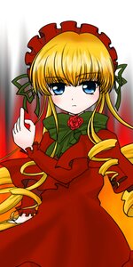 Rating: Safe Score: 0 Tags: 1girl blonde_hair blue_eyes bow bowtie dress drill_hair flower green_bow image long_hair long_sleeves looking_at_viewer red_dress rose shinku sidelocks solo twintails User: admin