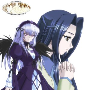 Rating: Safe Score: 0 Tags: 2girls black_wings dress frills hairband hands_clasped holding_hands image interlocked_fingers kakizaki_megu long_hair long_sleeves multiple_girls own_hands_together ribbon solo suigintou very_long_hair white_background wings User: admin