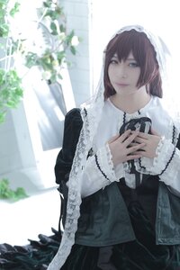 Rating: Safe Score: 0 Tags: 1girl bangs bare_tree blue_eyes blurry brown_hair depth_of_field lace lips lolita_fashion long_sleeves plant ribbon solo suiseiseki User: admin