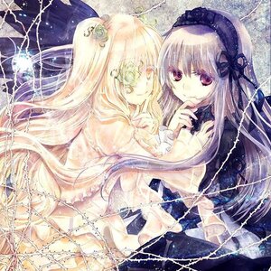 Rating: Safe Score: 0 Tags: 2girls blonde_hair dress flower frills hairband image kirakishou long_hair looking_at_viewer multiple_girls pair rose silver_hair smile suigintou very_long_hair wings User: admin