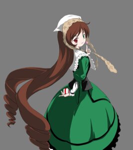 Rating: Safe Score: 0 Tags: 1girl brown_hair dress drill_hair frills green_dress green_eyes hat head_scarf heterochromia image index_finger_raised long_hair long_sleeves looking_at_viewer looking_back red_eyes smile solo suiseiseki twin_drills twintails very_long_hair white_background User: admin