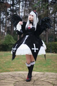 Rating: Safe Score: 0 Tags: 1girl blurry blurry_background boots depth_of_field dress gothic_lolita lolita_fashion long_hair photo solo standing suigintou User: admin