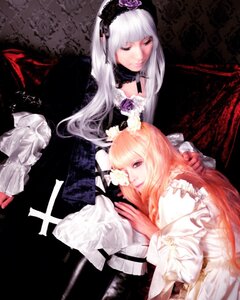 Rating: Safe Score: 0 Tags: 2girls blonde_hair closed_eyes dress flower frills hairband long_hair multiple_cosplay multiple_girls silver_hair suigintou tagme User: admin