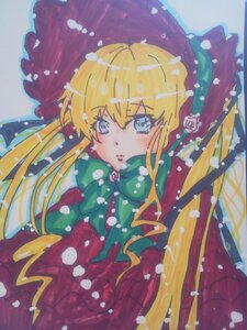 Rating: Safe Score: 0 Tags: 1girl bangs blonde_hair blue_eyes bow dress flower image long_hair long_sleeves petals red_dress shinku solo umbrella upper_body User: admin