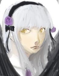 Rating: Safe Score: 0 Tags: 1girl bangs closed_mouth flower hair_ornament image looking_at_viewer rose silver_hair solo suigintou white_background yellow_eyes User: admin