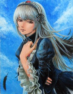 Rating: Safe Score: 0 Tags: 1girl bad_id bad_pixiv_id black_ribbon day dress feathers frilled_sleeves frills hairband image juliet_sleeves long_hair long_sleeves looking_at_viewer puffy_sleeves red_eyes ribbon rozen_maiden silver_hair sky solo suigintou tafuto traditional_media wings User: admin