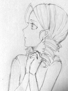 Rating: Safe Score: 0 Tags: 1girl graphite_(medium) greyscale hands_clasped image interlocked_fingers kanaria monochrome own_hands_together profile short_hair sketch solo traditional_media upper_body User: admin