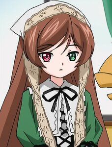 Rating: Safe Score: 0 Tags: 1girl :o auto_tagged black_ribbon brown_hair dress frills green_dress green_eyes head_scarf heterochromia image long_hair long_sleeves looking_at_viewer red_eyes ribbon simple_background solo suiseiseki upper_body very_long_hair User: admin