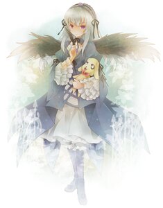 Rating: Safe Score: 0 Tags: 1girl bad_id bad_pixiv_id black_wings boots dress feathered_wings feathers flower frills full_body hairband image kunkun long_hair long_sleeves looking_at_viewer michii_yuuki purple_eyes rozen_maiden silver_hair solo stuffed_animal stuffed_dog suigintou wings User: admin