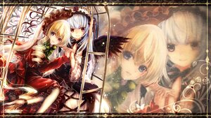 Rating: Safe Score: 0 Tags: 2girls blonde_hair blue_eyes bow dress frills hairband image long_hair long_sleeves looking_at_viewer multiple_girls pair red_eyes shinku silver_hair sitting smile suigintou wings User: admin