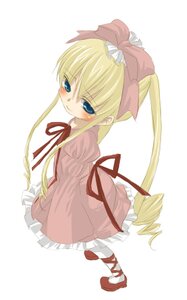 Rating: Safe Score: 0 Tags: 1girl blonde_hair blue_eyes blush bow dress drill_hair frills full_body image long_hair long_sleeves looking_at_viewer pantyhose ribbon shinku shoes simple_background solo standing striped twintails very_long_hair white_background User: admin