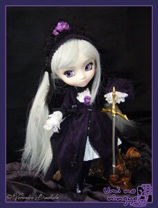 Rating: Safe Score: 0 Tags: 1girl doll dress flower hairband long_hair long_sleeves looking_at_viewer purple_eyes solo suigintou very_long_hair white_hair User: admin