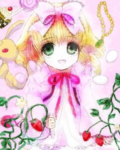 Rating: Safe Score: 0 Tags: 1girl :d apple blonde_hair bow cake candy cherry dress flower food fruit grapes green_eyes hina_ichigo hinaichigo image lollipop long_sleeves looking_at_viewer neck_ribbon open_mouth pink_background ribbon smile solo strawberry sweets User: admin