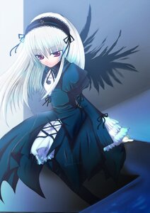 Rating: Safe Score: 0 Tags: 1girl bangs black_ribbon blush closed_mouth cowboy_shot dress eima_hiyou frilled_sleeves frills gothic_lolita hairband image juliet_sleeves lolita_fashion long_hair long_sleeves looking_at_viewer pink_eyes puffy_sleeves purple_eyes ribbon rozen_maiden silver_hair solo standing suigintou white_hair wings User: admin