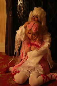 Rating: Safe Score: 0 Tags: 2girls blonde_hair closed_eyes dress flower multiple_cosplay multiple_girls ribbon sitting tagme wariza User: admin