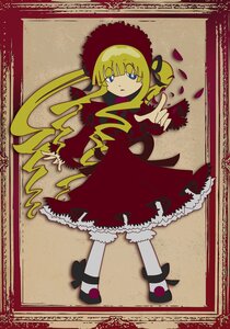 Rating: Safe Score: 0 Tags: 1girl bangs blonde_hair bloomers blue_eyes bonnet bow brown_background dress drill_hair frills full_body hat image long_hair long_sleeves looking_at_viewer red_dress rose shinku shoes solo standing twintails underwear User: admin