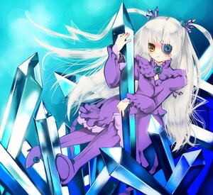 Rating: Safe Score: 0 Tags: 1girl barasuishou crystal dress eyepatch frills image long_hair long_sleeves purple_dress ribbon silver_hair solo standing very_long_hair weapon yellow_eyes User: admin