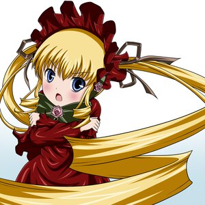 Rating: Safe Score: 0 Tags: 1girl blonde_hair blue_eyes blush bonnet bow dress drill_hair flower image long_hair long_sleeves looking_at_viewer open_mouth pink_rose red_dress rose shinku simple_background solo twintails very_long_hair User: admin